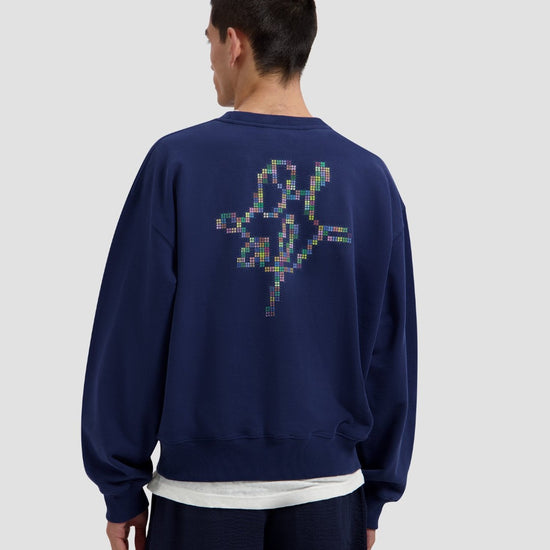 Dotted Monogram Crewneck Blue