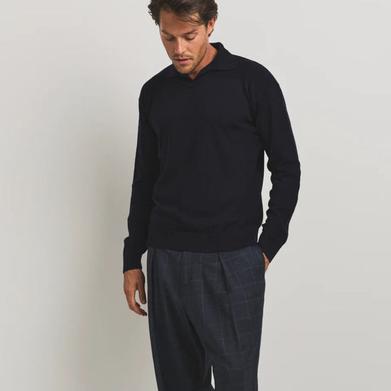 Merino Wool Amory Polo Navy