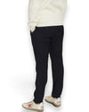 Single Pleat Notte Blue Slim Tapered Fit elastic Waistband