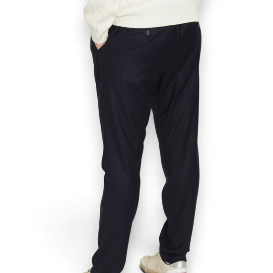 Single Pleat Notte Flannel Tapered Fit elastic Waistband