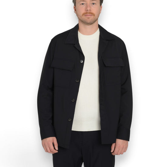 Overshirt With Chest Notte Patch Pockets Blue