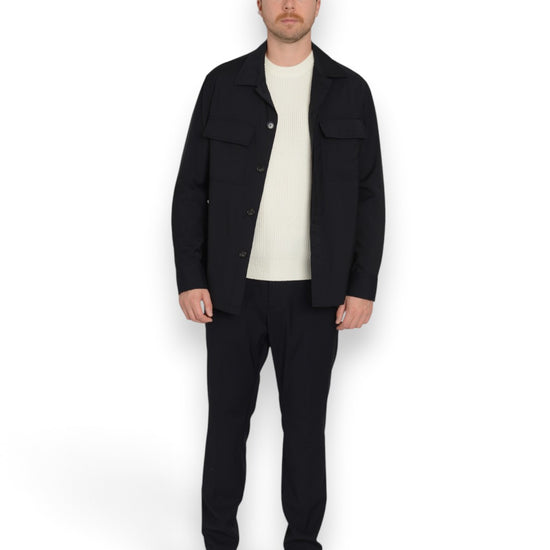 Overshirt With Chest Notte Patch Pockets Blue