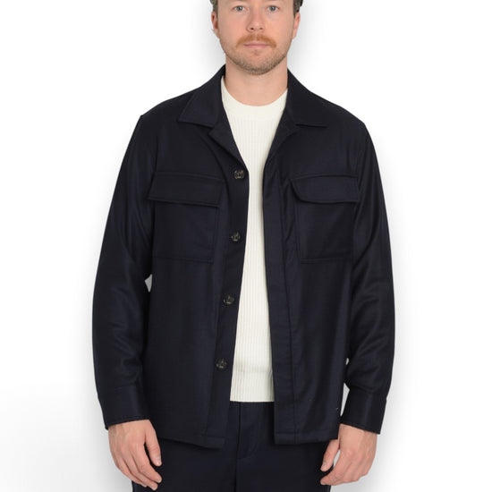 Overshirt With Chest NOtte flannel Pockets D,Blue