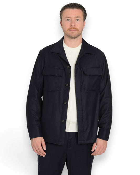 Overshirt With Chest NOtte flannel Pockets D,Blue