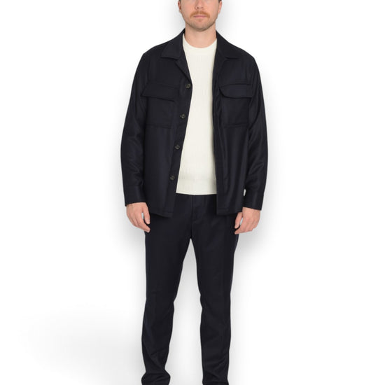 Overshirt With Chest NOtte flannel Pockets D,Blue