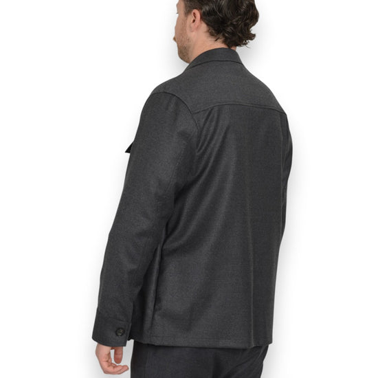 Overshirt Anthracite Flannel With Chest Pockets