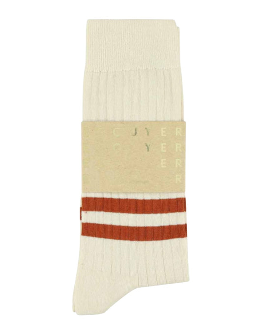 Stripes Socks Ecru/Brick