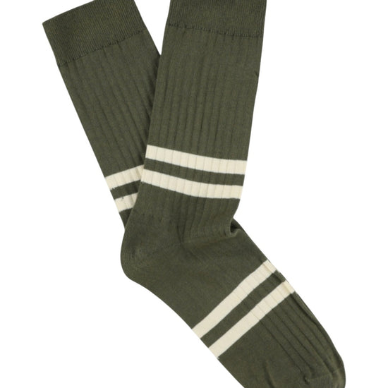 Stripes Socks Khaki/Ecru
