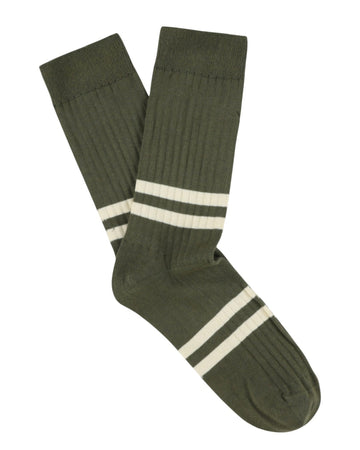 Stripes Socks Khaki/Ecru