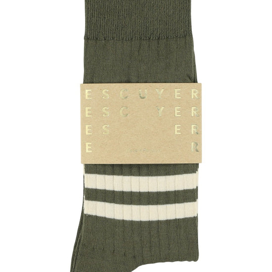 Stripes Socks Khaki/Ecru