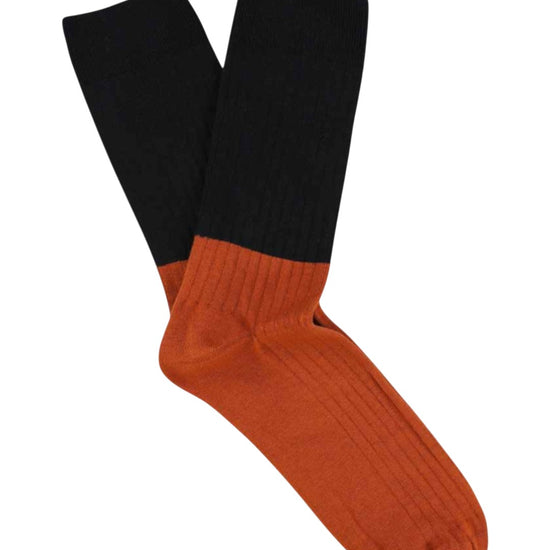 Colour Block Navy/Brick Socks