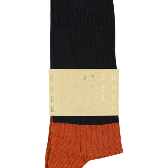 Colour Block Navy/Brick Socks