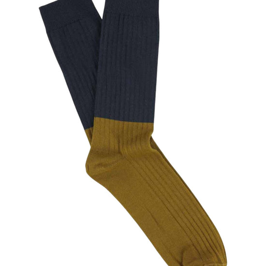 Colour Block Navy/Cumin Socks