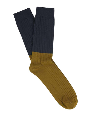 Colour Block Navy/Cumin Socks