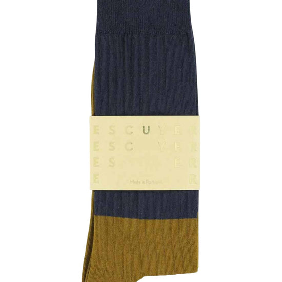 Colour Block Navy/Cumin Socks