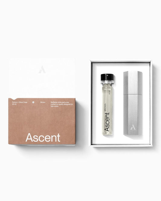 Refillable Perfume Starter Pack Silver / Brown