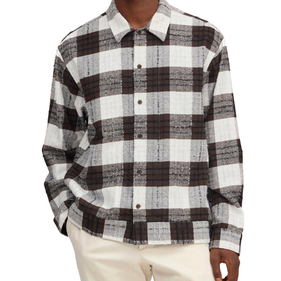 Reed Chinille Check Shirt Brown