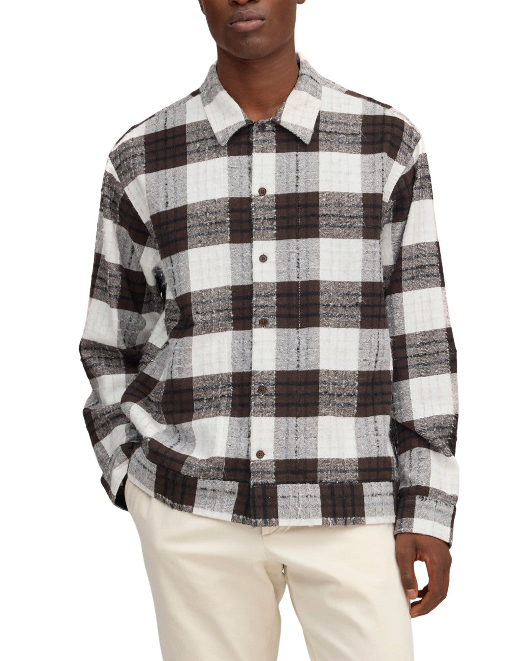 Reed Chinille Check Shirt Brown