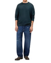 Malio Wool Alpaca Blend Round Neck Pullover Green