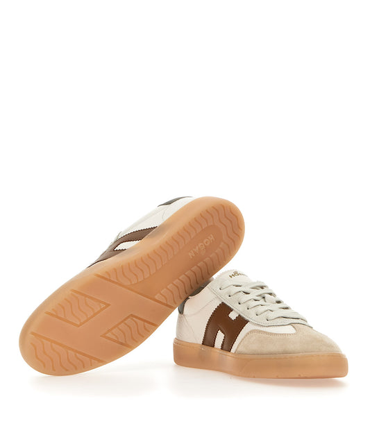 Hogan H647 Cool Allacciato Sneaker Off White Brown