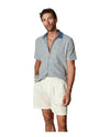 Blue White Stripe Button Through Knitted Polo