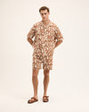 The GoodPeople Henry Printed Shorts Beige Brown