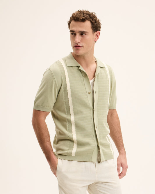 Pvest Knitted Polo Forest Green