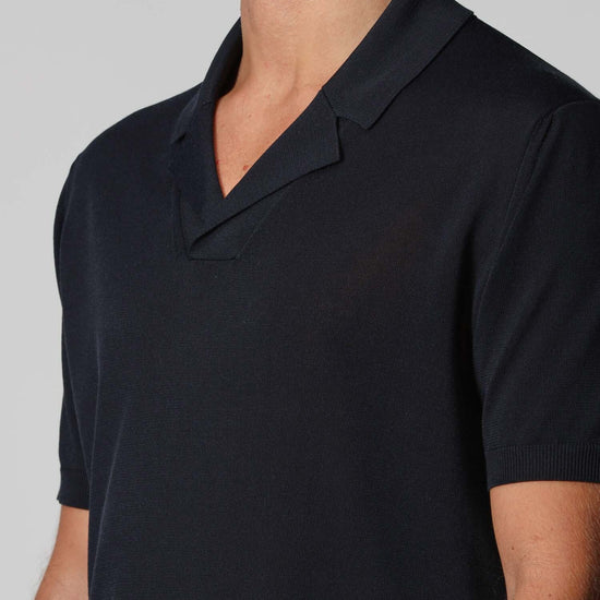 Roberto Collina Black Skipper Polo in verfijnde Italiaanse knitwear bij Checkpoint Mol