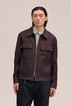NN.07 Alban 1808 linnen overshirt Deep Truffle