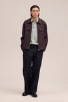 NN.07 Alban 1808 linnen overshirt Deep Truffle
