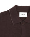 Deep Truffle Nalo Knitted Cotton Button Polo
