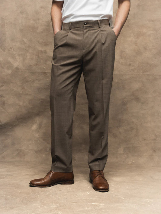 Mos Mosh Jones Dynamic Luxe Pleated Pant Falcon Beige
