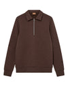 MMGAbel Half Zip Polo Sweater Chocolate Brown Melange