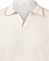 Cream Honeycomb Knitted Cotton Skipper Polo