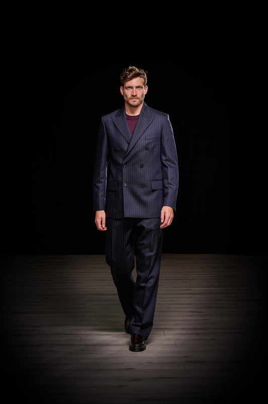 Journey double breasted blazer Pinstripe Dark Navy