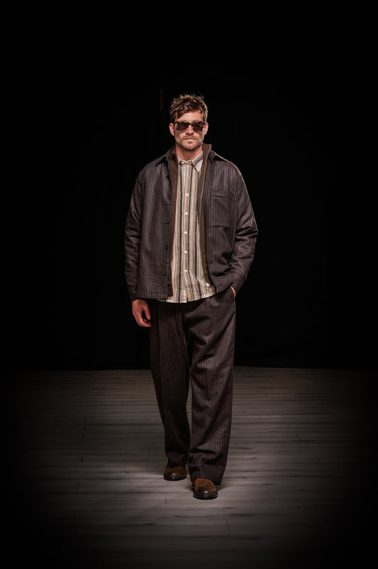 Green Stripe Deon Corduroy Shi