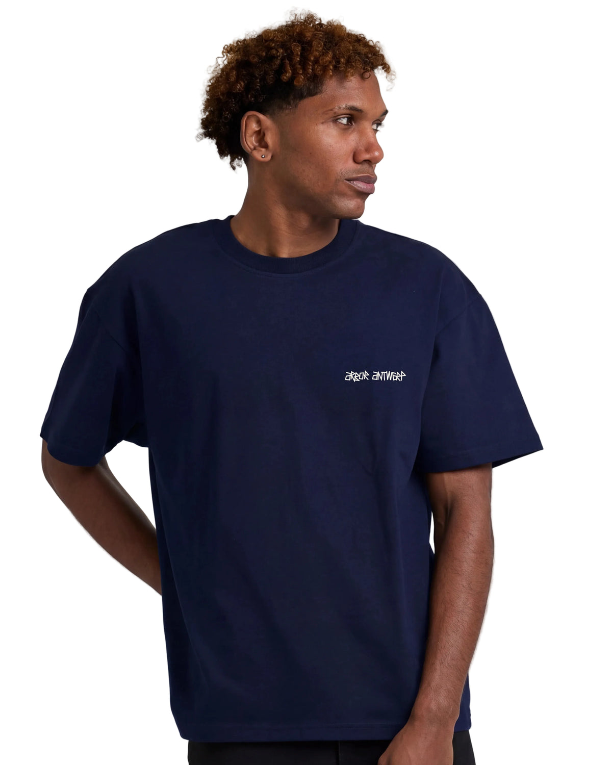 front Arbor Antwerp Faded Flower T-Shirt Blue
