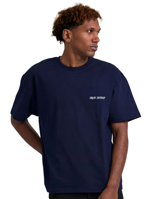 front Arbor Antwerp Faded Flower T-Shirt Blue