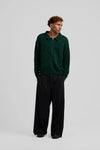 Heart Zip Cotton Knit Green