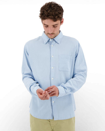 Blue KongaP Cotton Striped Shirt