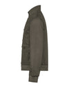 Green Brown Soil Alcamo Button Closure Bomber Jacket