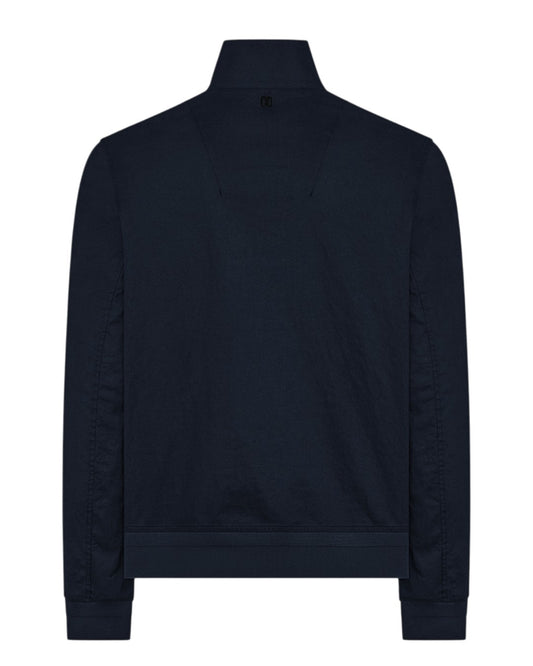 Navy Blue Soil Alcamo Button Closure Bomber Jacket