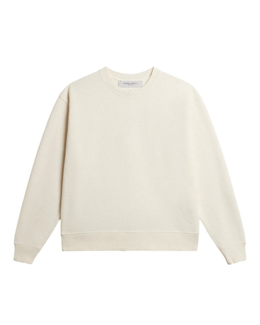 Boxi sweatshirt cotton fleece logo patch Heritage White