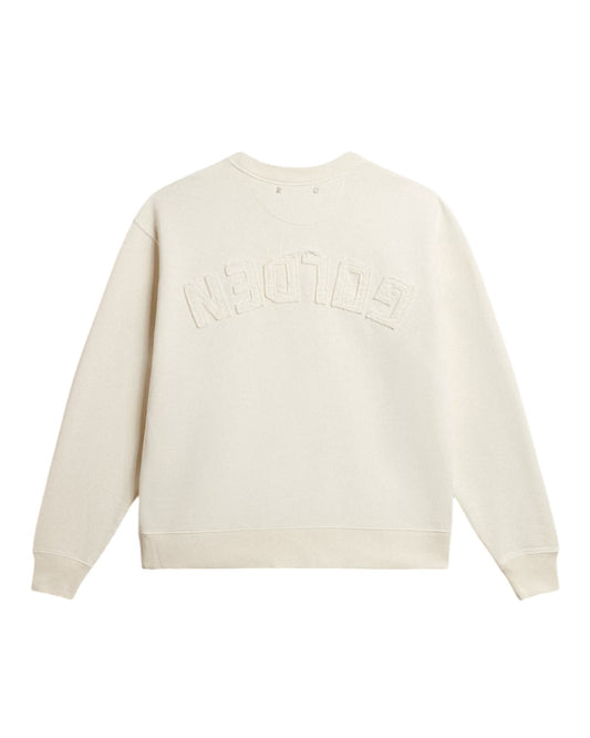 Boxi sweatshirt cotton fleece logo patch Heritage White