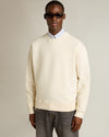 Boxi sweatshirt cotton fleece logo patch Heritage White