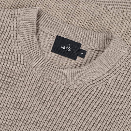 Lawrence Extrafine Merino Patterned Pullover Light Taupe