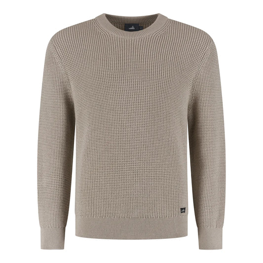 Lawrence Extrafine Merino Patterned Pullover Light Taupe