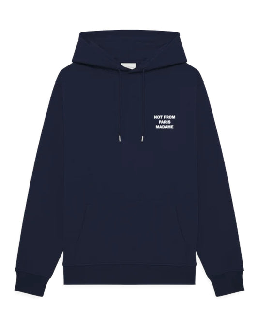 Bold Slogan Hoodie Navy
