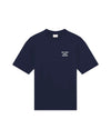 Navy Slogan Cotton Relaxed Fit-Shirt
