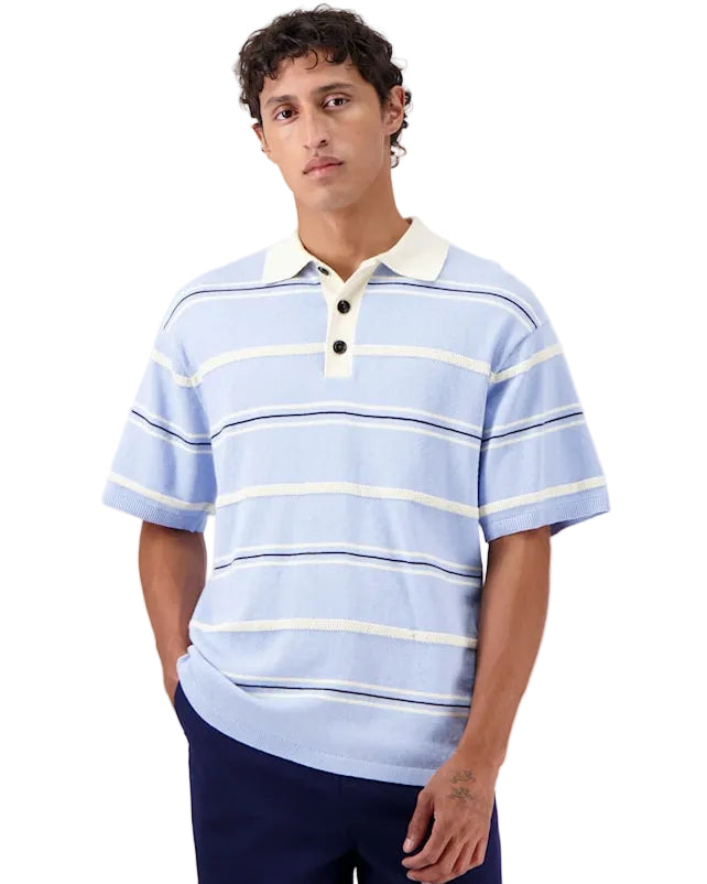 Light Bue Knitted Polo Castart